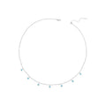 925 Sterling Silver Simple Clavicle Chain Chokers Turquoise Bead Necklace for Women Fine Jewelry Gift BSN388