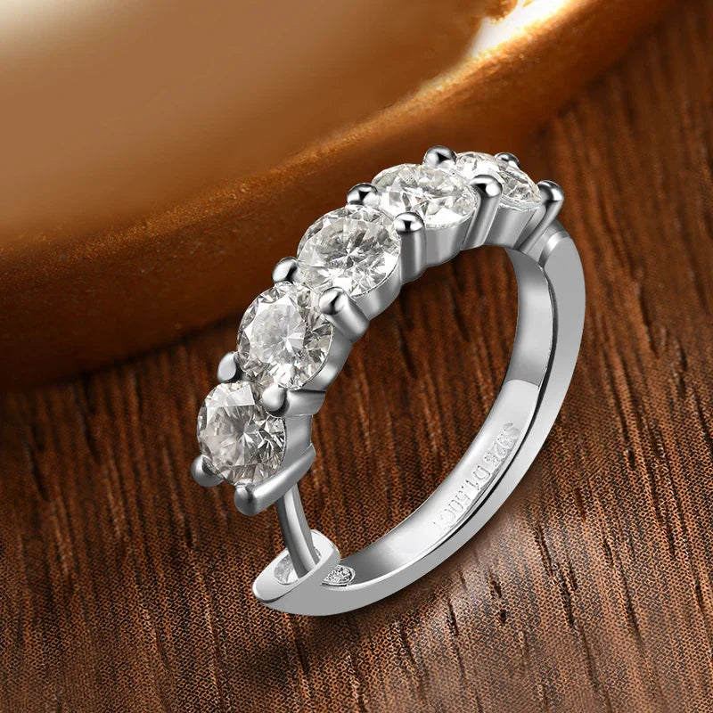 D Color Moissanite Loop Earring 925 Sterling Sliver Plated with 18k White Gold Earring for Women Sparkling Fine Jewelry