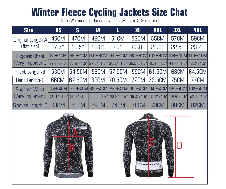 Winter Cycling Jackets Men Fleece Long Sleeves High End Bike Jackets Black&White Thermal Fabric MTB Bicycle Clothing
