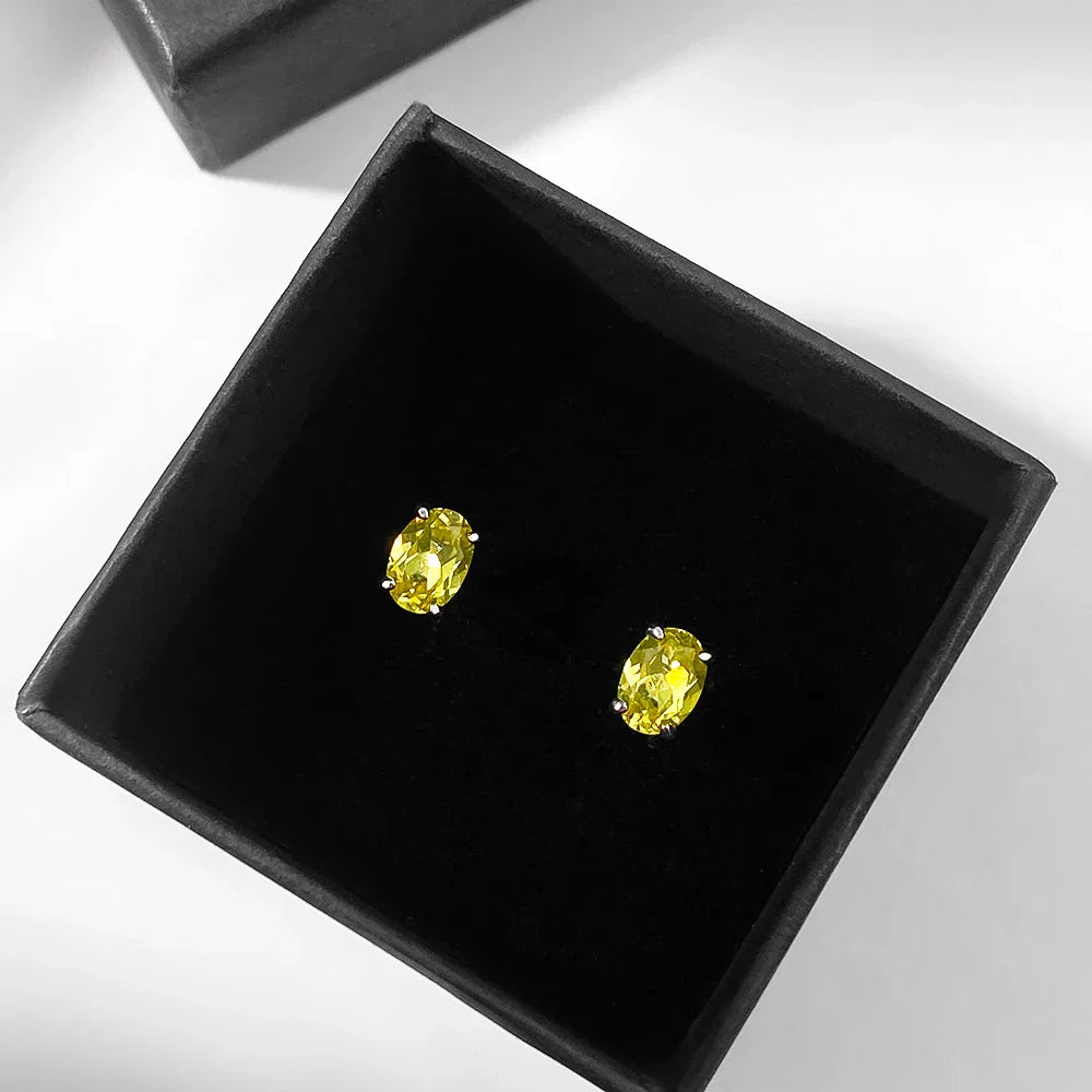 5*7mm Oval Cut Ruby Emerald Moissanite Stud Earrings Lab Grown For Women Man Unisex Gemstone Party 925 Silver Earring Gift