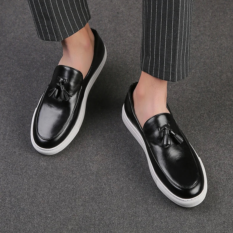 Zapatos De Hombre Loafers Men's Tassel Slip-On Comfortable Men Leather Shoes Casual Shoes Fashion Oxford Shoes Large Size 38-47