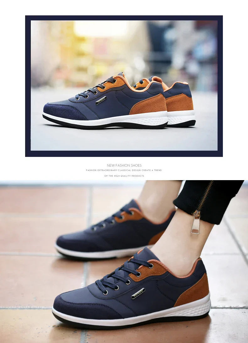 Men Shoes Spring Autumn Waterproof Walking Sneakers Leisure Male Leather Sports Shoes Non-Slip Footwear Tennis for Men
