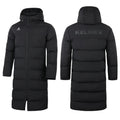Men Winter Jacket Long Sports Training Hooded Coat Outrwear Warm Silk Cotton Windproof Cotton Clothing пуховик женский