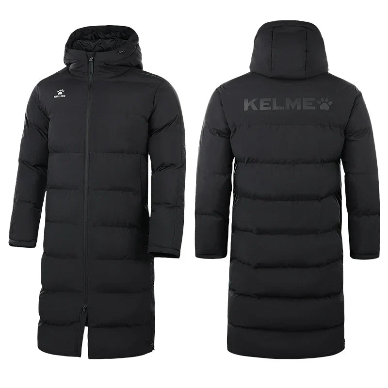 Men Winter Jacket Long Sports Training Hooded Coat Outrwear Warm Silk Cotton Windproof Cotton Clothing пуховик женский
