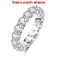 2-5mm Full Moissanite Ring for Women Sparkling Wedding Eternity Bands 100% S925 Sterling Silver Jewelry Classic Ring