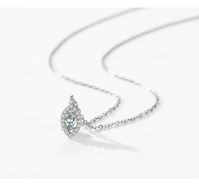 925 Sterling Silver Rhombus Sparkling Zirconia Pendant Necklace Trendy Gold Color Link Chain For Women Fine Jewelry Gifts