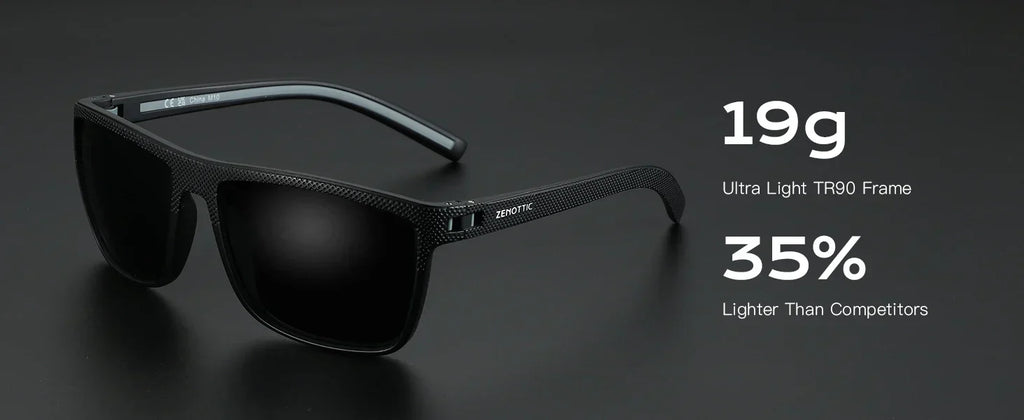 Polarized Sunglasses for Men Lightweight TR90 Frame UV400 Protection Square Sun Glasses