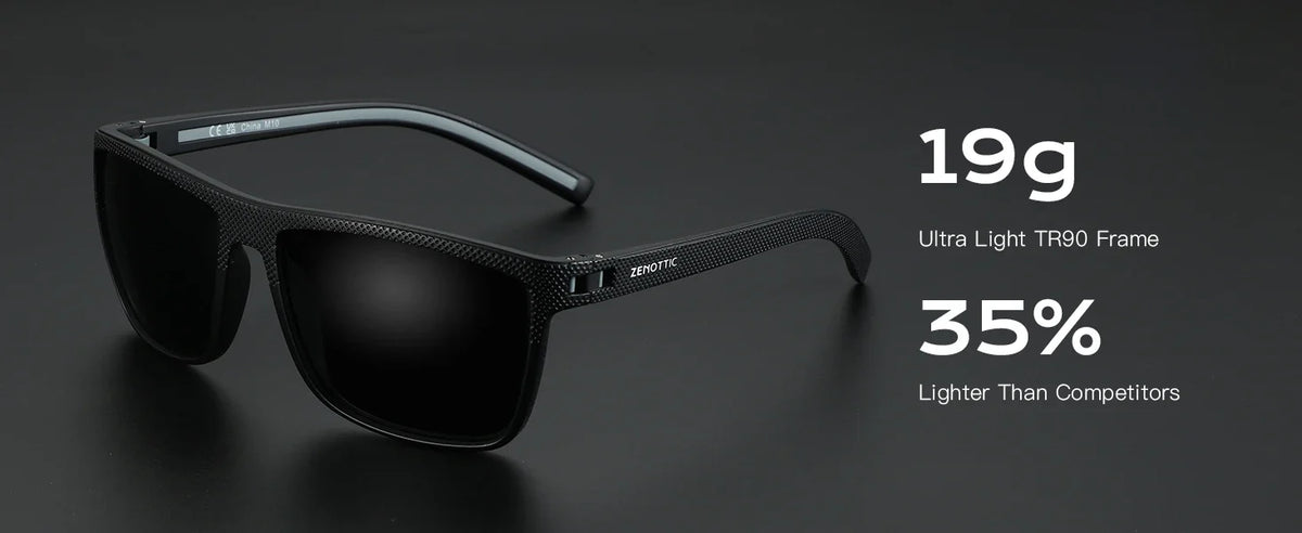 Polarized Sunglasses for Men Lightweight TR90 Frame UV400 Protection Square Sun Glasses
