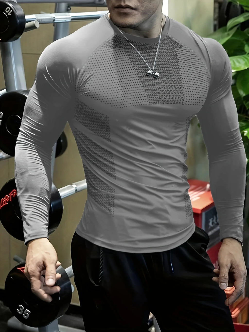 Men's Athletic Quick-Dry Long Sleeve Tee - High-Stretch, Durable & Versatile Sportswear for Training and Casual Wear