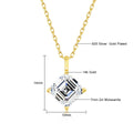Certified 14K Gold Princess Cut Moissanite Pendant Necklace D Color VVS Square Lab Diamond Solitaire Choker Collarbone Chain