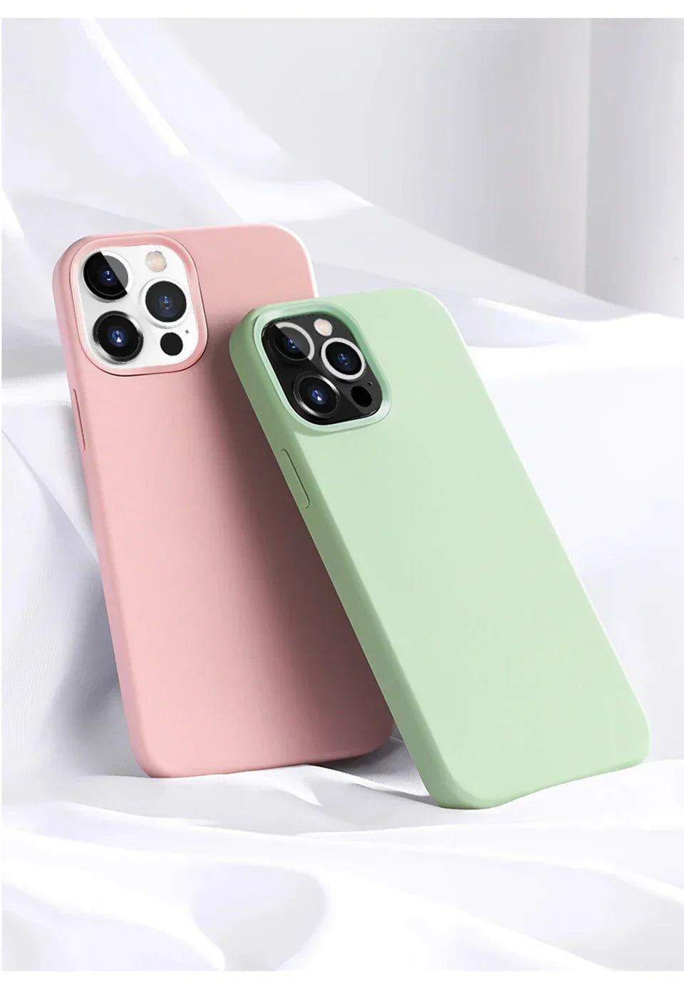 Luxury Liquid Silicone Phone Case For iPhone 15 13 12 11 14 Pro Max Bumper Cover 15 Plus Shockproof Protective Cases Accessories