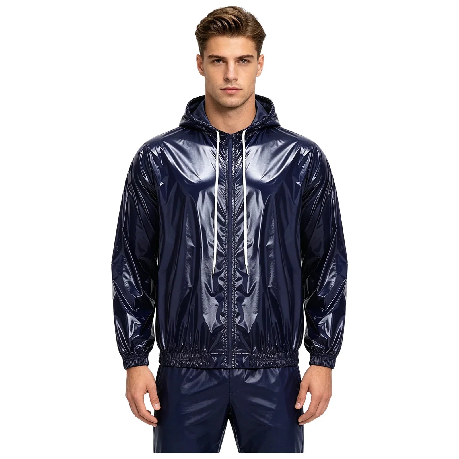 Mens Waterproof Hooded Jacket Tops Breathable Raincoat Waterproof Windproof Outdoor Biking Fishing Jacket Hood Outerwear