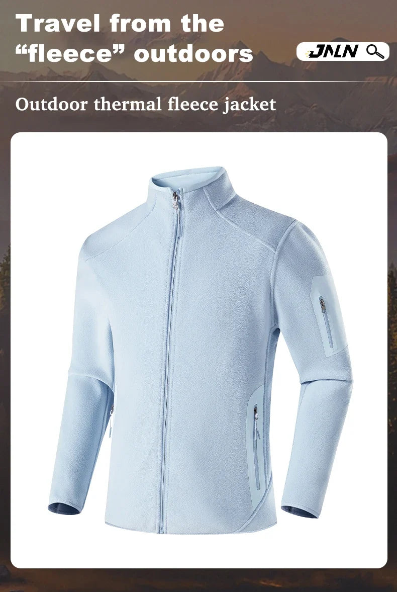 Winter Fleece Jacket Men Women Outdoor Windproof Warm Fleeced Clothing Unisex Hiking Camping Climbing Skiing Sport Coat