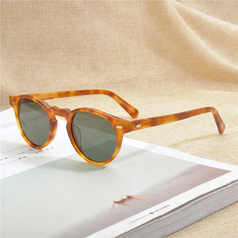 Gregory Peck Vintage Polarized Sun Glasses OV5186 Clear Frame Sunglasses Brand Designer Men Women OV 5186 Gafas Oculos with case
