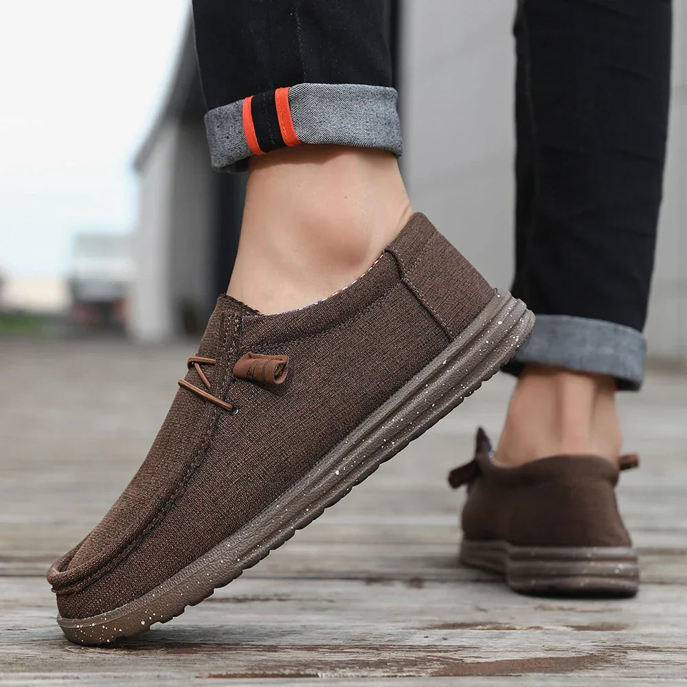Plus Size Men's Solid Color Breathable Slip On Classic Loafer Shoes Comfy Casual Durable Lightweight Walking Shoes