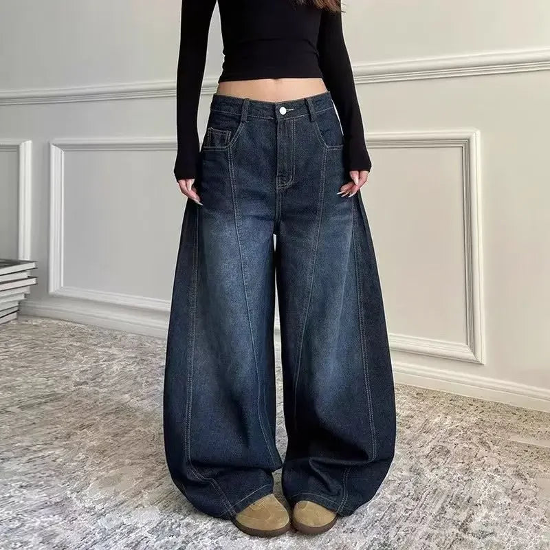 High Waist Wide Leg Denim Jeans