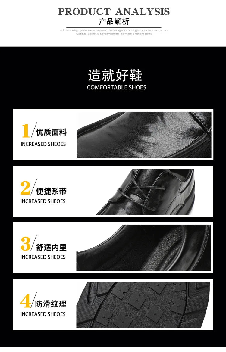 Spring New Designer Business Casual Shoes for Men Black Genuine Leather Shoes Male British Style Soft Sole Fashion Shoe Man