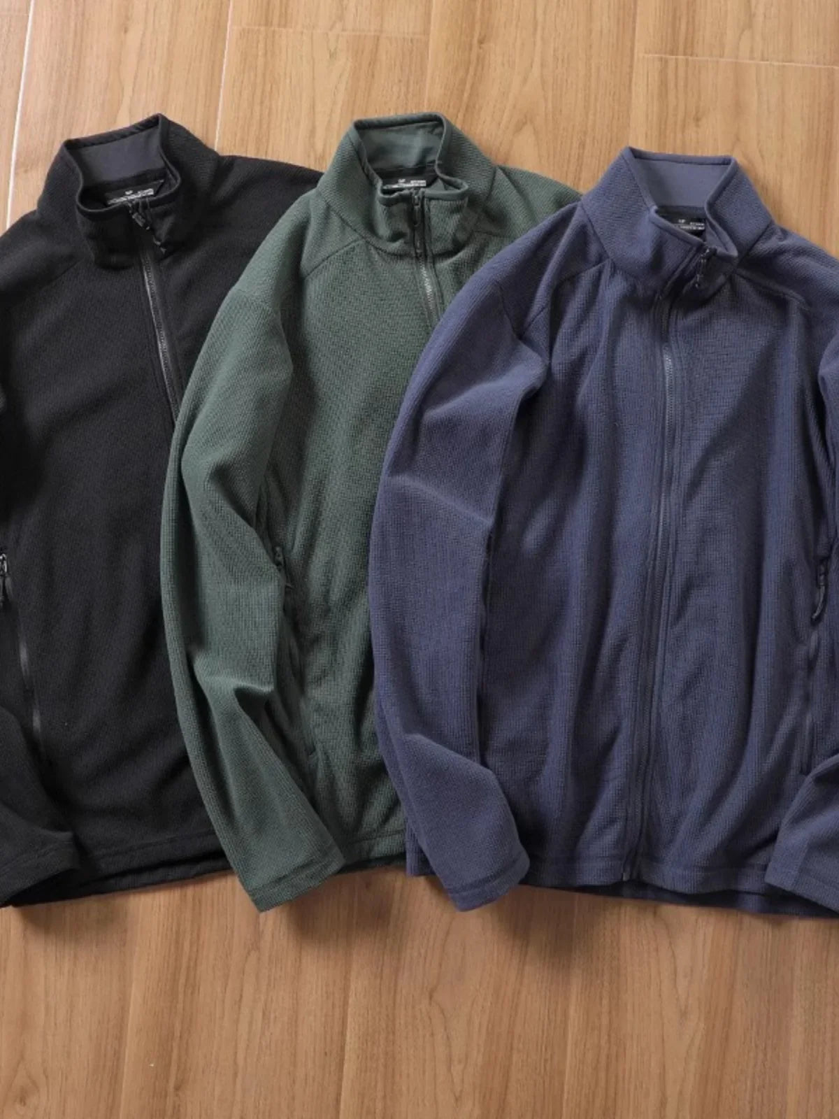 Outdoor Lightweight Fleece Sweatshirt Jacket Men's Zipper Closure Stand Collar Technical Fabric Comfortable Youth Fashion