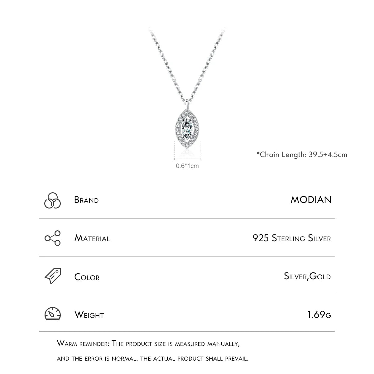 925 Sterling Silver Rhombus Sparkling Zirconia Pendant Necklace Trendy Gold Color Link Chain For Women Fine Jewelry Gifts