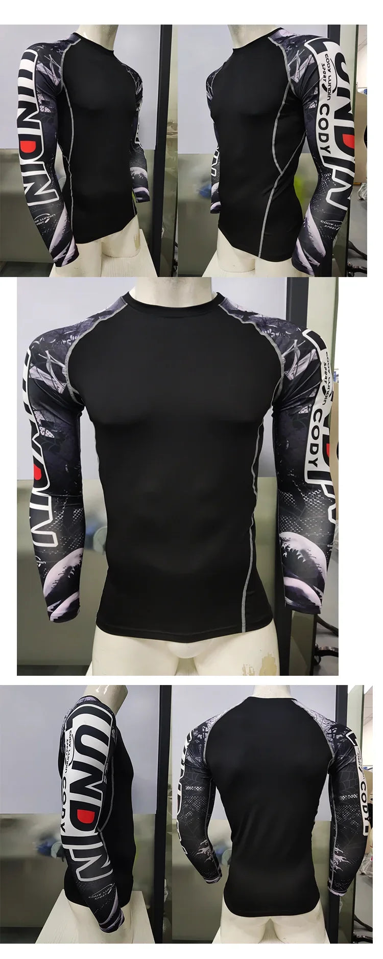 Polyester Sublimation High Elastic Bjj Rash Guard No Gi MMA  Jiu Jitsu Fighting Grappling Compression Shirt OEM Gym Fitness Tops