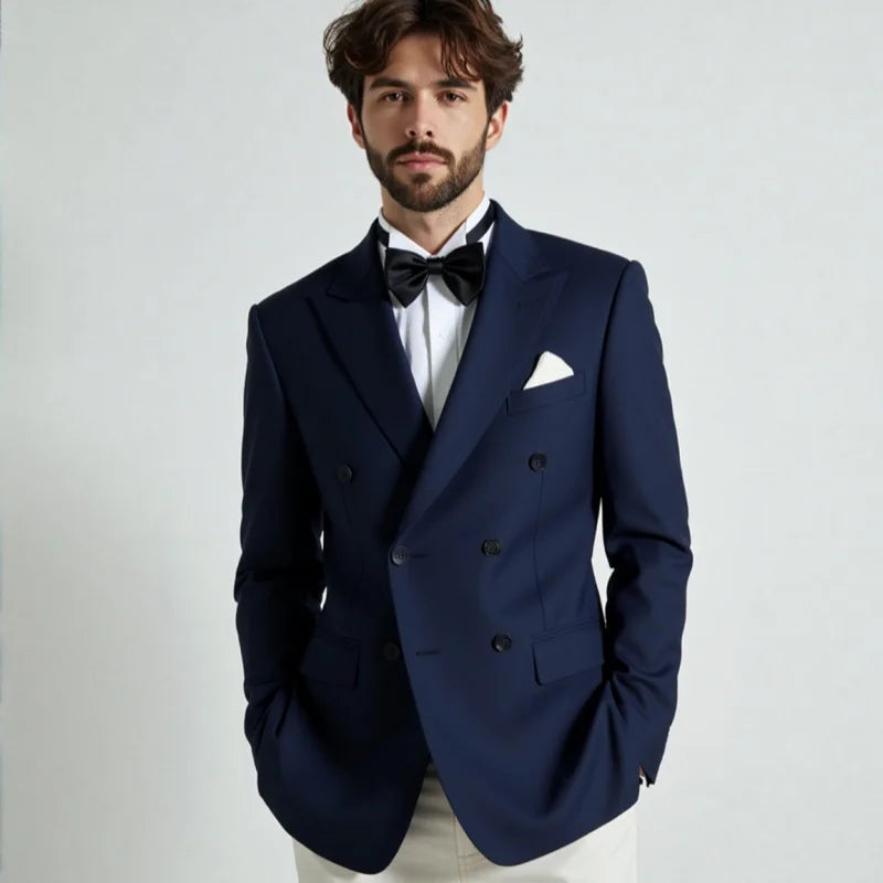 Elegant Double-breasted Men's Suit