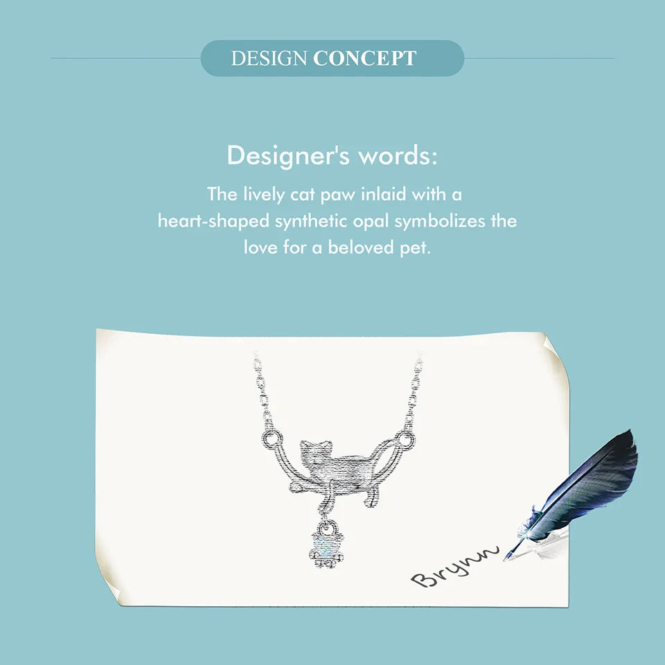 925 Sterling Silver Cat Necklace for Women - Cat Jewelry Gifts for Cat Lovers Fashion Birthday Graduation Gift SCN533