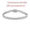 15-20CM 100% Real Moissanite Tennis Bracelets for Women Men's Hip Hop Sterling Silver 925 Chain Simulated Diamond Jewelry