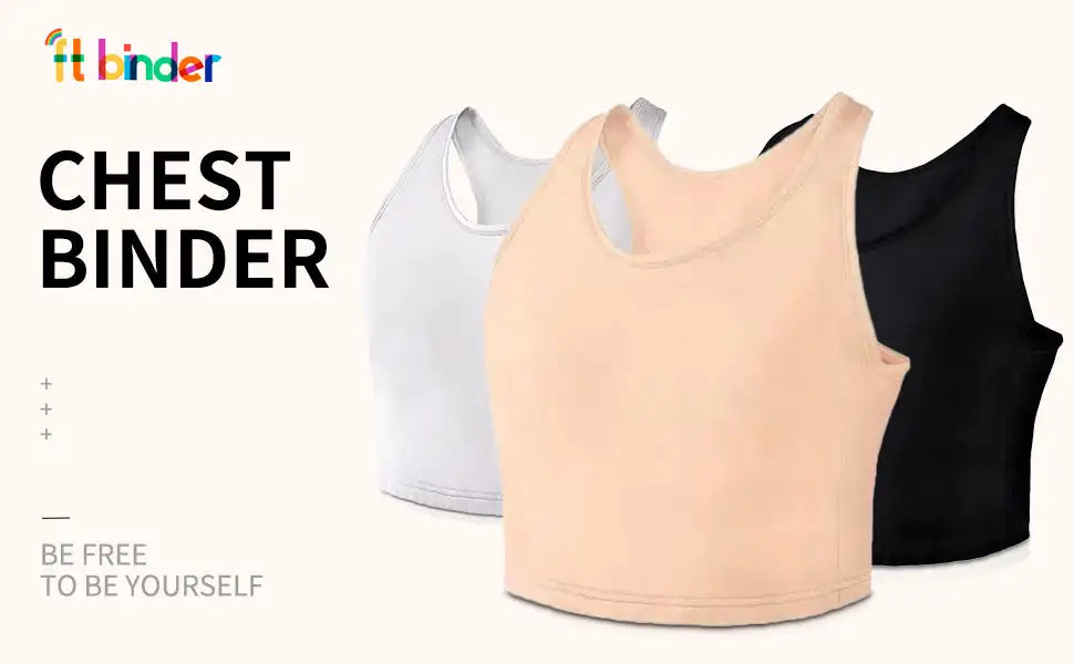 XUJI Transgender FTM Breathable Half Chest Binder Tank Top