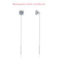 5/6.5mm Tassel Round Cut Moissanite Drop Earring for Women Classic Four-claws Lab Diamond Ear Jewelry 925 Sterling Silver
