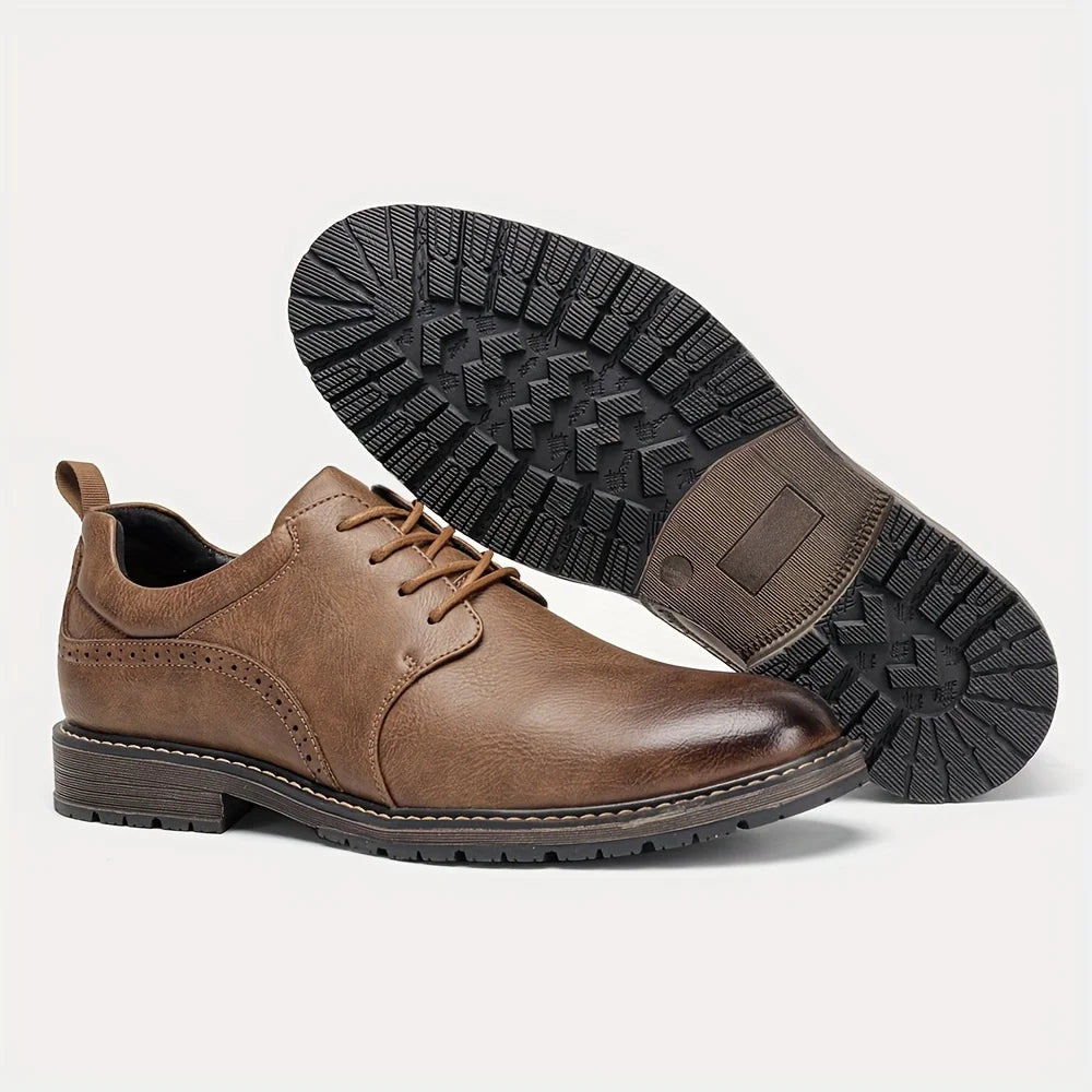 Men Shoes Brand 2026 Fashion Comfortable Leather Shoes Men