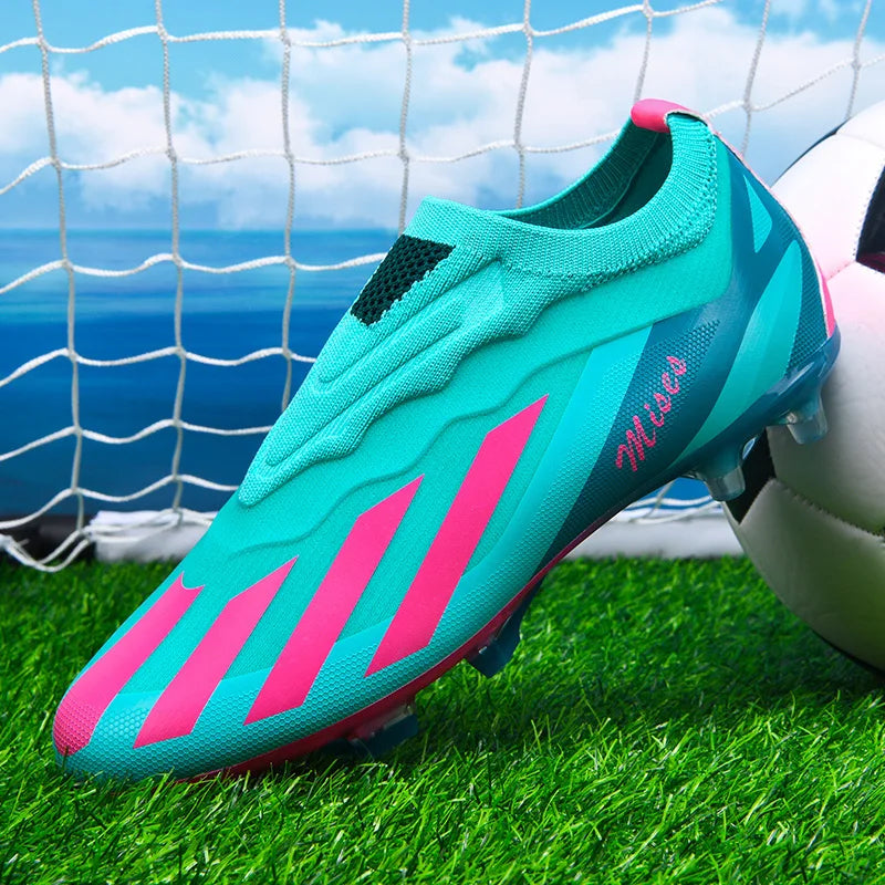 New Men Football Boots Cleats Outdoor Sport Training Breathable Soccer Shoes Long Spikes FG Boys Non Slip Match Comfortable
