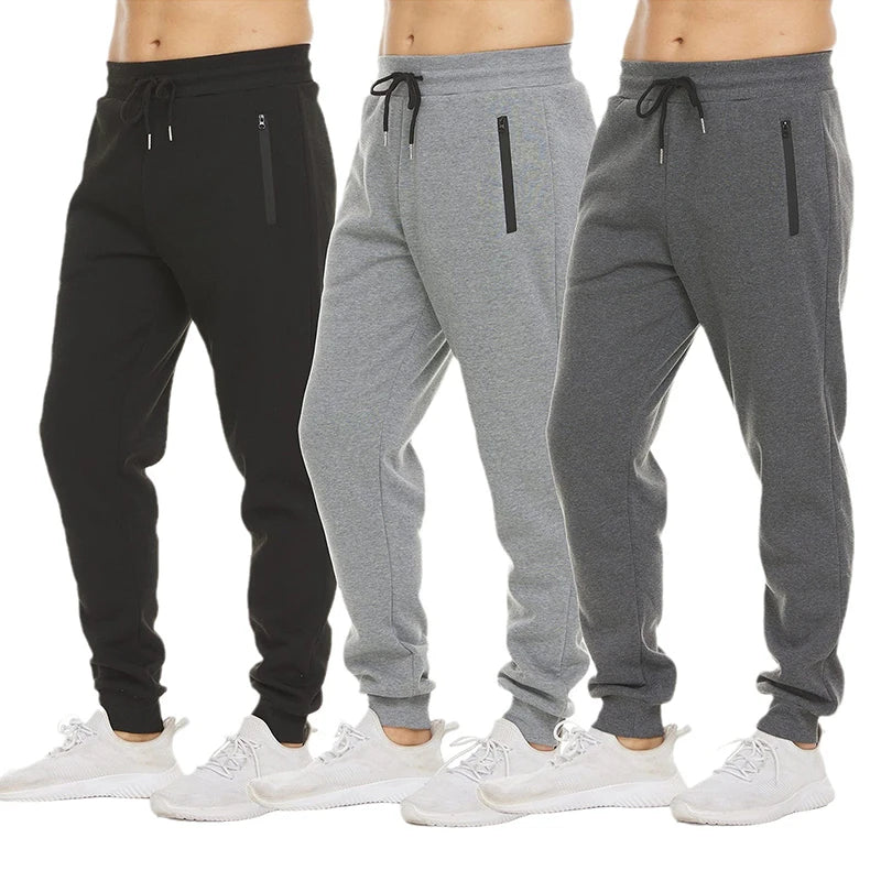 Sweatpants Side Zipper Pockets Men Joggers Track Pants