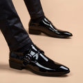 Men's Leather Shoes Business Formal Korean Trend Painted Leather British Casual Suit Sharp Head Wedding Support Rubber Sole