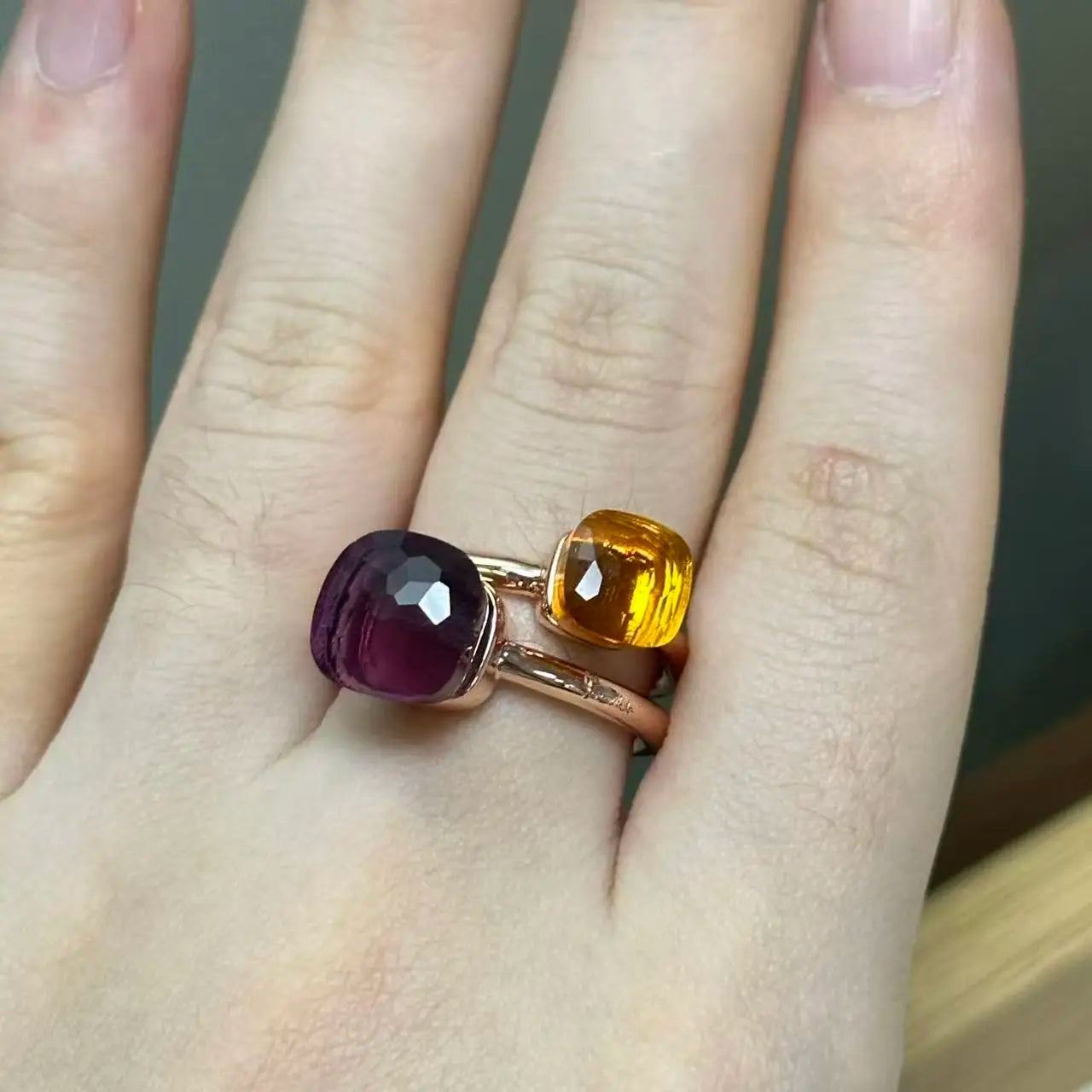 Classic and Petite Ring Set for Women Colorful Cyrstal Fashion Jewelry Gift Vanlentine's Day