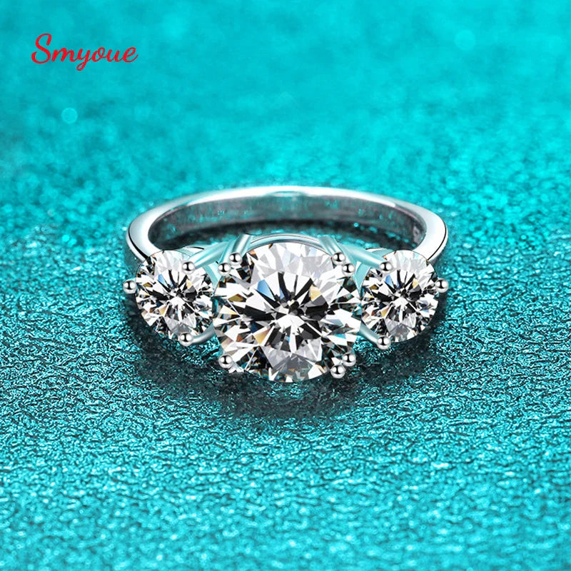 4ct 100% Moissanite Diamond Ring for Women 18K Yellow Gold Wedding Band Bridel Jewelry S925 Sterling Silver Wholesale