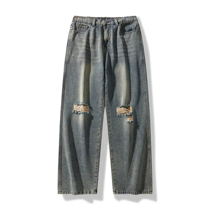 Men's American Style Loose Straight Leg Jeans Vintage Spring Summer New Arrival Drapey Trendy Wide Leg Long Pants
