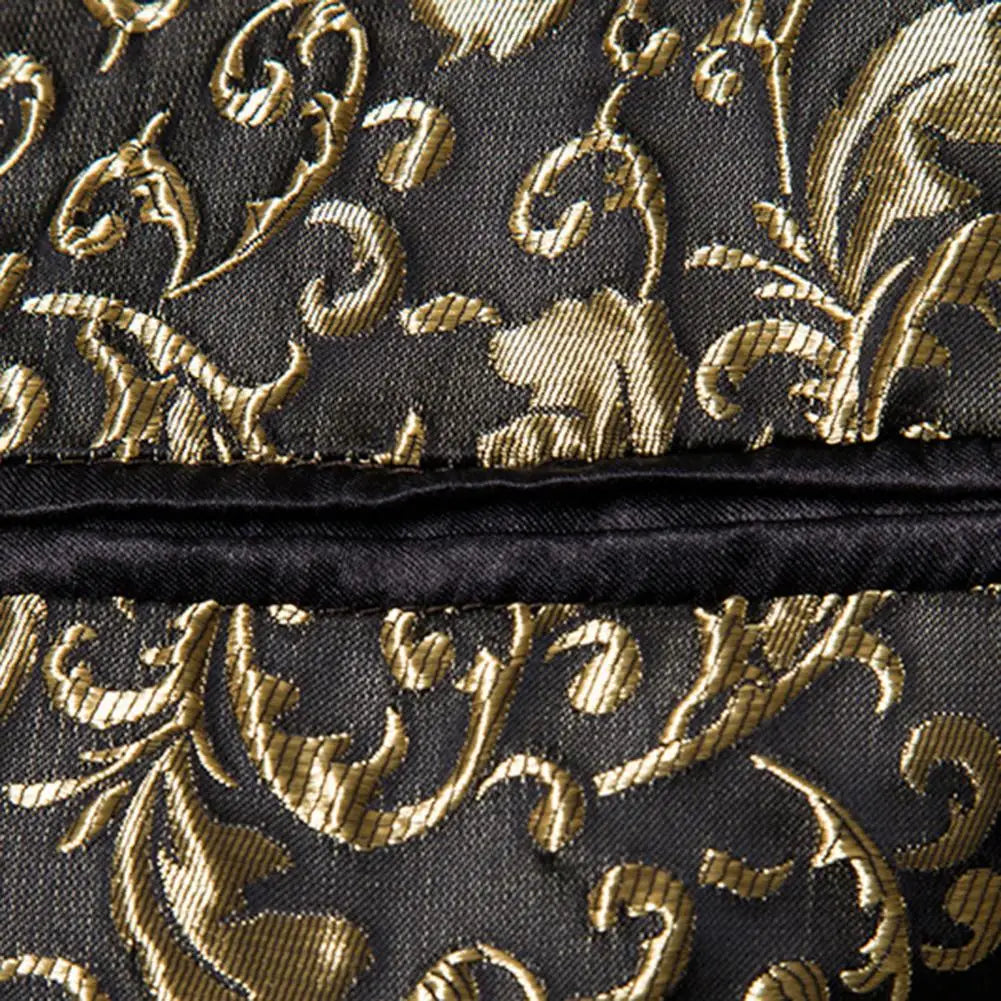 Luxury Men Jacquard Single Button Slim Fit Turndown Collar High Quality Wedding Banquet Men Jacket Coat