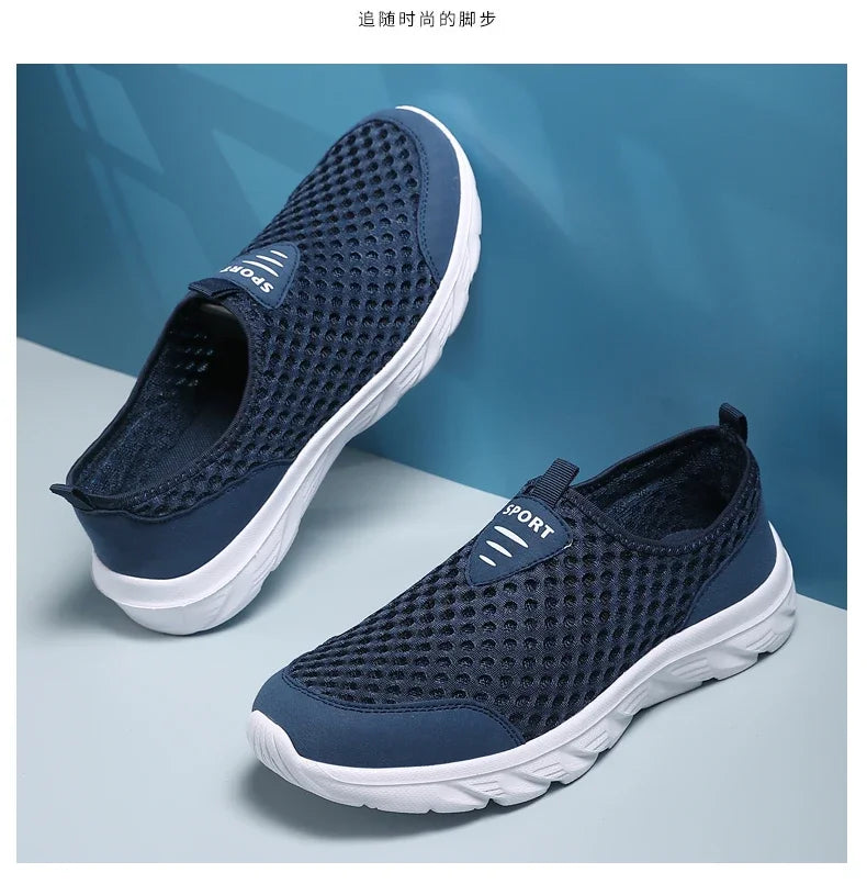 Lightweight Men Casual Shoes Breathable Slip on Male Casual Sneakers Anti-slip Men's Flats Outdoor Walking Shoes Size 39-46