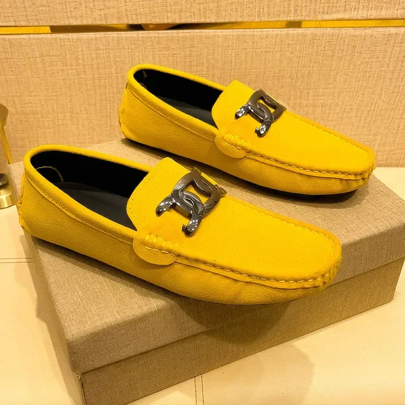 Men Elegant Dress Shoes Slip on PU Leather Loafers Lightweight Comfortable Casual Shoes for Men Summer Fashion Flat Shoes