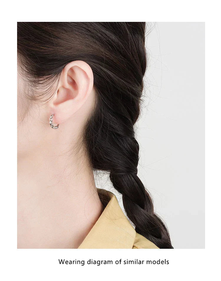 925 Sterling Silver Earring Colorful Dripping Oil Material Ear Ring Ear Buckle Rhombus Shape Trend Wild Girl Women Boy Ear Jewel