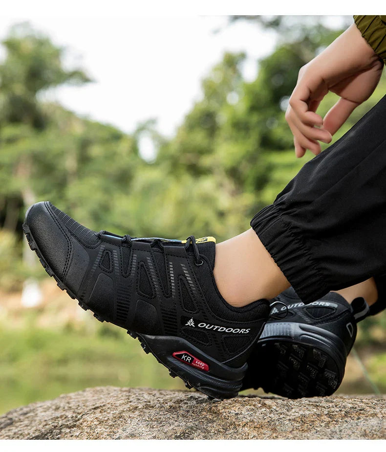 Men Women Hiking Shoes Waterproof Outdoor Trainers Lace-up Climbing Trekking Sneakers Mountain Walking Hunting Tactical Sneakers