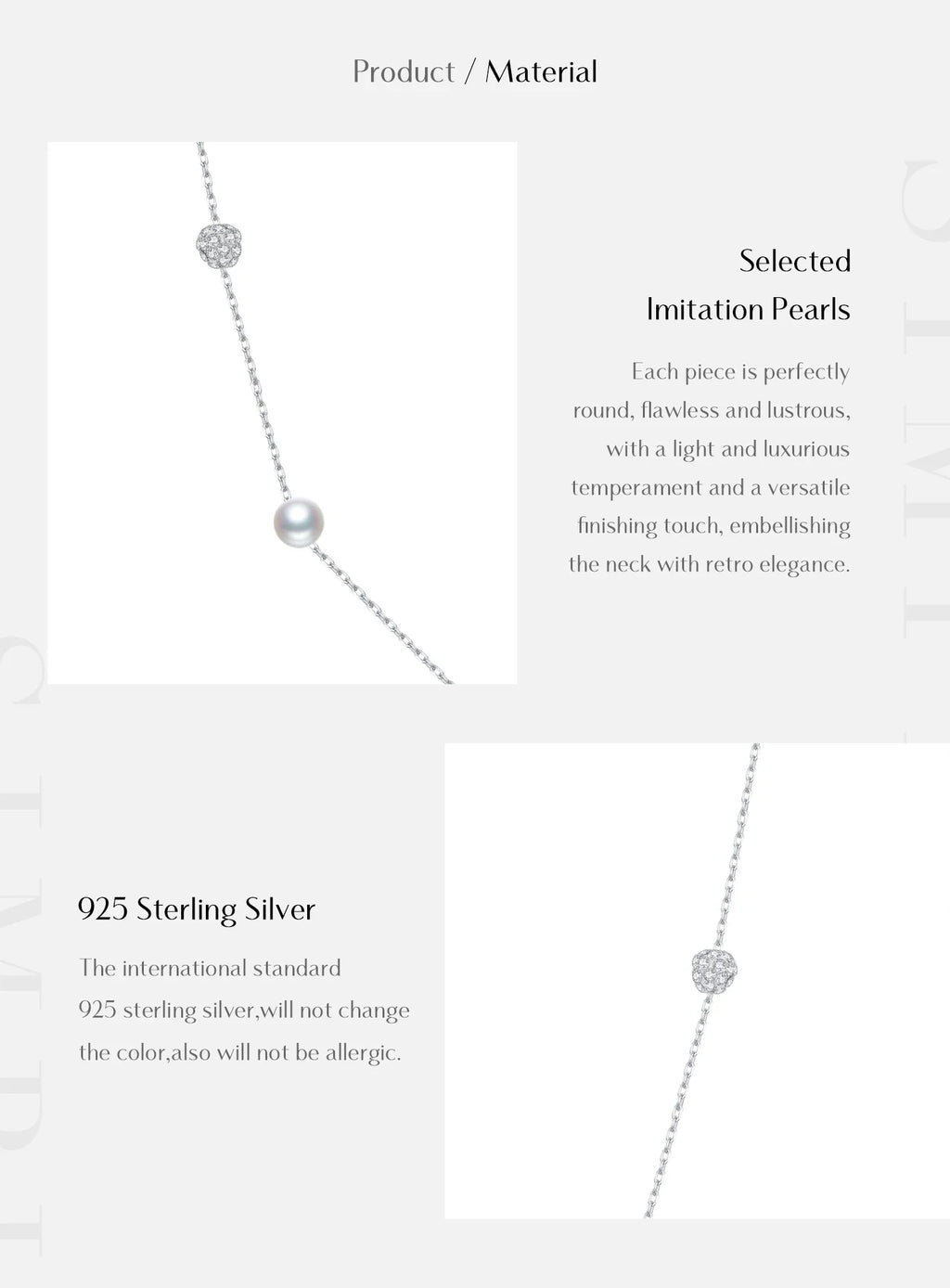 925 Sterling Silver Zircon Beads &Pearl Chain Necklaces Pendant For Women Fine Jewelry  Valentine’s Day Gifts