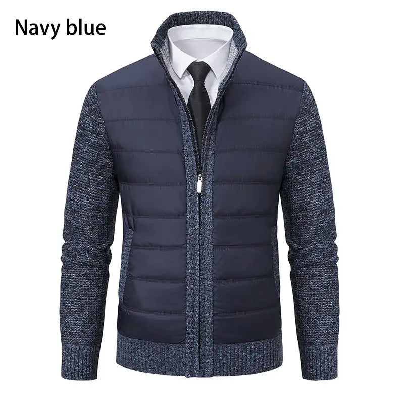 Men Cardigan Sweater Coat 2025 Autumn Winter Korean Warm Thickened Stand Collar Zipper Solid Casual Jacket Fashion Men Clothing