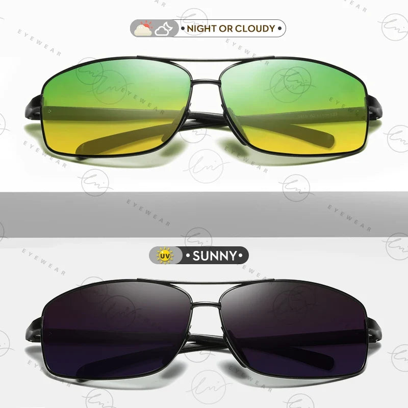 Classic Photochromic Sunglasses Polarized Man Day Night Vison Glasses Woman Chameleon Lens For Driving Goggles Male