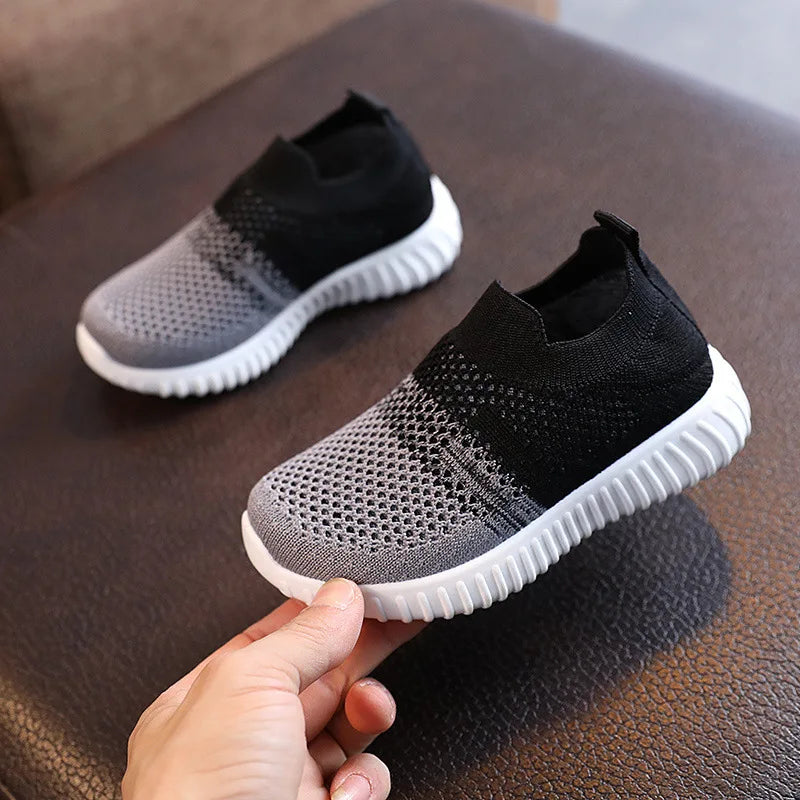 Children Shoes Spring Summer Kids Sneakers Soft Breathable Mesh For Boys Slip-on Casual Shoes Patchwork Color Baby Girls Shoes
