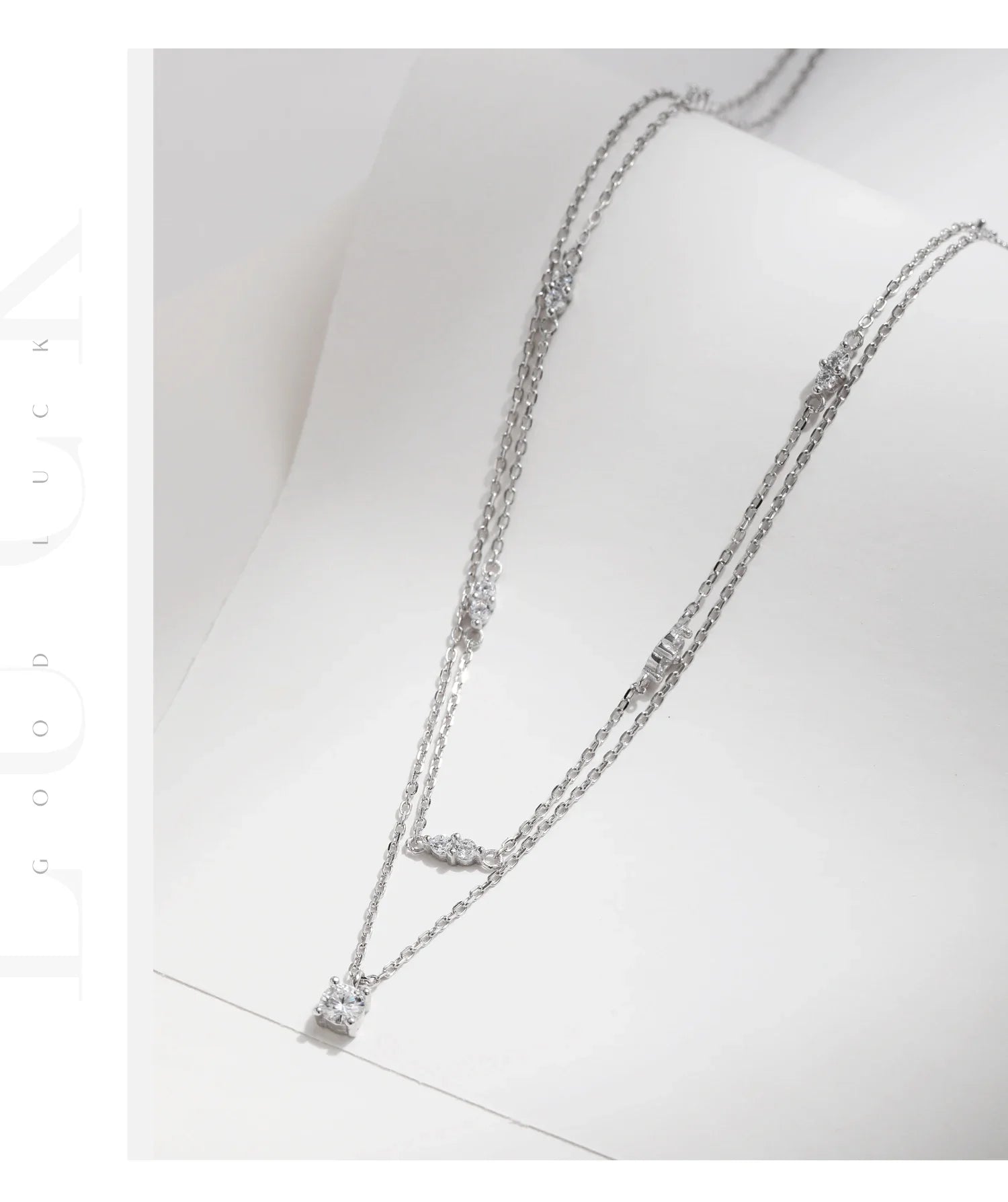 Moissanite D Color Double Layer Pendant Necklace 925 Sterling Silver Round Stylish Choker Necklace For Women Jewelry