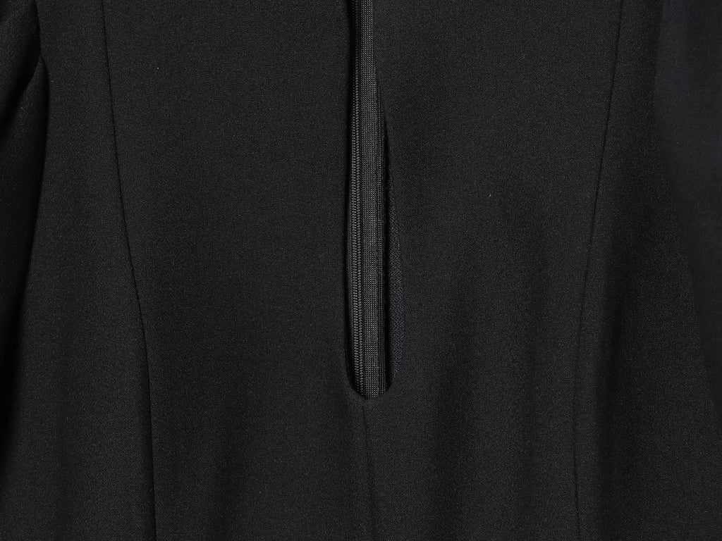 Elegant Holiday Chic Women Mini Dress Black O-Neck Zipper Short Puff Sleeve Dress Fashion 2026 Spring Summer Party Dress