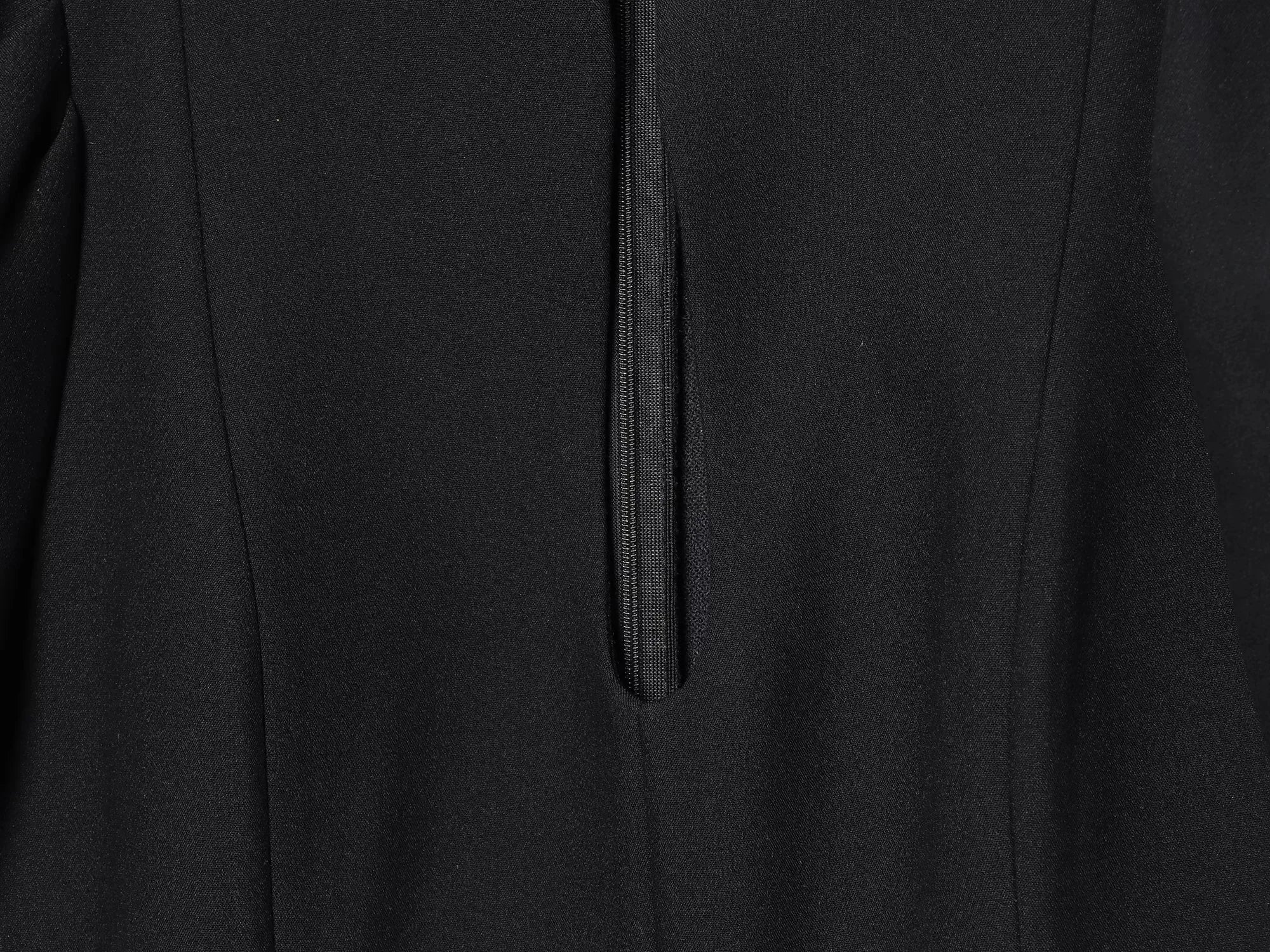 Elegant Holiday Chic Women Mini Dress Black O-Neck Zipper Short Puff Sleeve Dress Fashion 2026 Spring Summer Party Dress