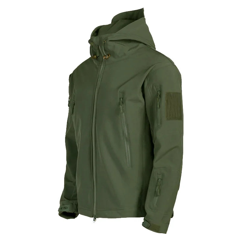 Motorcycle Shark Skin Soft Shell Jackets Men Tactical Windproof Waterproof jacket men Combat Jackets Mens Hooded Bomber Coats