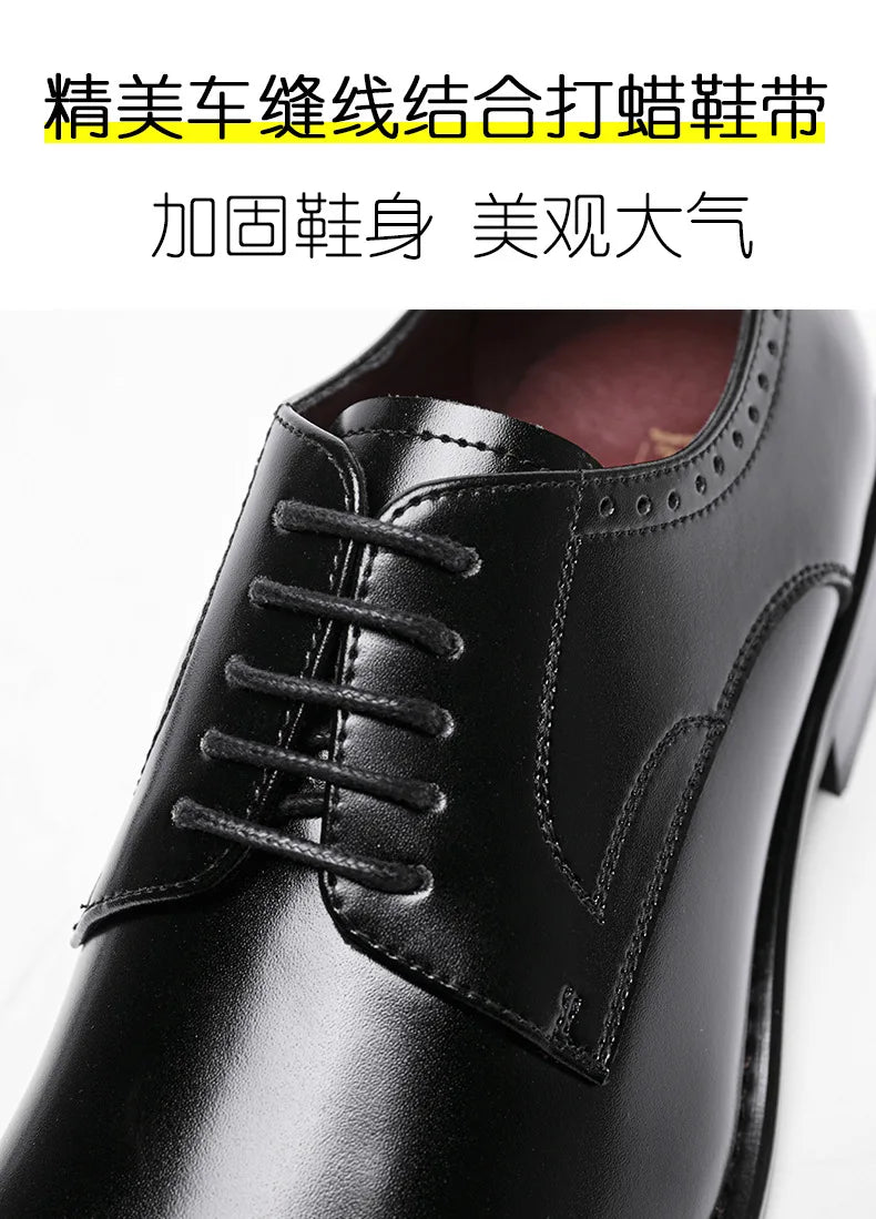Men's leather shoes, men's genuine leather, British style, simple and smooth formal dress, business Derby men's leather shoes, c